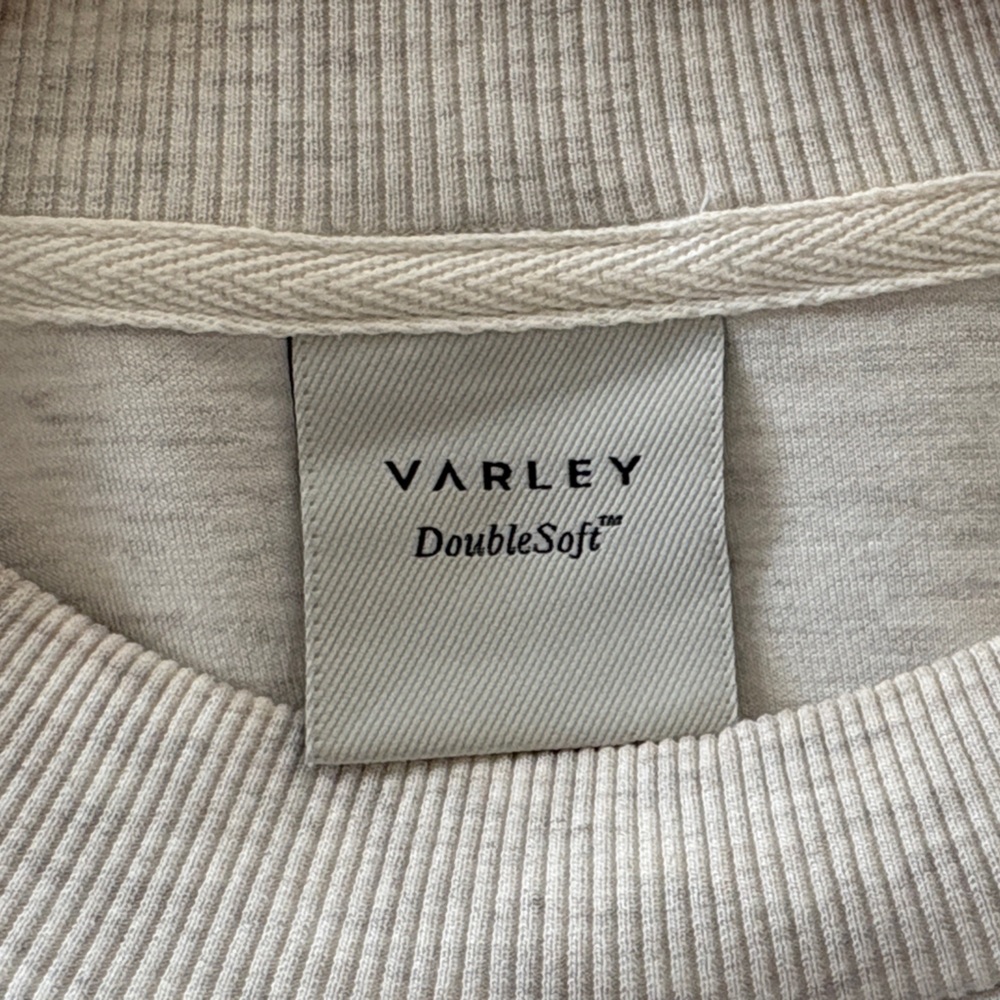 Varley Light Beige Ribbed Knit Top